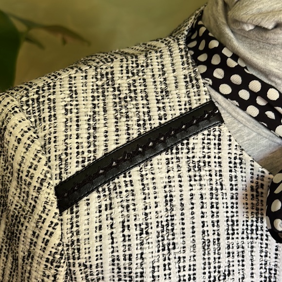 Karl Lagerfeld, white and black biker style blazer - Picture 2 of 4